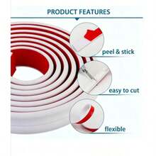 Wall Decoration Strip, Self-Adhesive 3D Wall Panel Decoration Strip, Bendable DIY Wall Decoration Strip, Suitable For Walls, Mirrors, Window Frames And Home Decoration - White - View 3