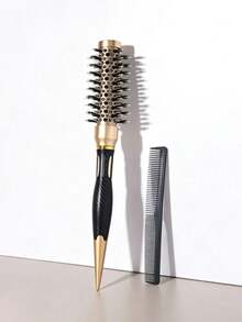 Gold Pointed Tail Aluminum Tube Ceramic Round Brush, For Styling, Volumizing And Curling; Heat-Conductive And Air-Purifying Hair Brush - Multicolor - View 20
