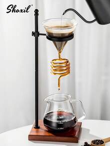 shoxil 1 buah Saringan Kopi Spiral, Kapasitas 1-4 Cangkir, Penyaringan Kopi Inovatif, Cangkir Saringan Kopi Kreatif, Teko Kopi, Dudukan Cangkir Saringan dengan Alas Kayu Solid yang Dapat Diperpanjang, Cocok untuk Pojok Kopi, Kafe, Ramadan - Menyaring - View 4