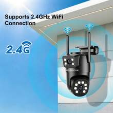 szsinocam 1pc 1080P Dual-Lens PTZ Outdoor Surveillance Camera, Dual Live View, 2.4G WiFi, Full Color Night Vision, Motion Detection, Two-Way Audio, USB Powered, Home Yard Monitoring Camera, - Black - View 2