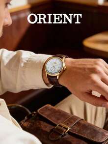 Orient Men's Bambino V2 Automatic Mechanical Watch, White Dial, Gold Hands, Date Display, Brown Leather Strap, 30m Waterproof RA-AP0106S30B - Silver - View 4
