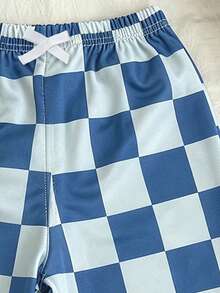 2pcs/Set Baby Boy Round Neck Printed Earth Pattern Sweatshirt And Casual Plaid Pants, Autumn/Winter New Baby Boy Outfit - Baby Blue - View 8