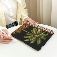 1pc Flip Desktop Protective Case With Pen Slot, Palm Tree Pattern, 360° Rotating Stand, Built-In Pen Slot, PU Leather Case With Stand, Auto Sleep/Wake Function, Compatible With Honor 8/9/10, Honor X8/X8A/X9/X8Pro/X9Pro/X9A/V8 Pro/GT 11.5inch And Other Models - Style 7 - View 7