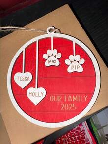 Personalized Family Christmas Decor | Customized Name Christmas Tree Ornament | 1-5 Names Wooden Holiday Keepsake | Family Christmas Gift - Multicolor - View 6