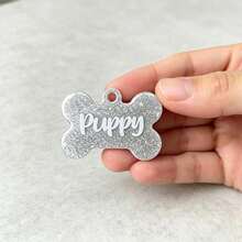 Custom Engraved Bone-Shaped Dog Tag, Pearl Pattern Style, Glitter Style, Star Laser Style, Silent Ear Protection, Ultra-Light Silicone Pet ID Tag, Prevent Pet Loss, Pet Identification, Lightweight, Engraved Nameplate, Pet Owner, Dog Accessories, Dog Name Tag - Multicolor - View 9