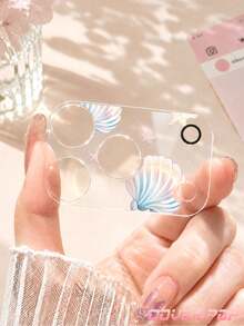 1pc Ocean Shell Pattern Phone Lens Protector Film, Compatible With Phone 17 Pro/17 Pro Max/18 Pro/18 Pro Max, Anti-Scratch Full Coverage Lens Protection, Sweet Healing Vibe Phone Accessory, Birthday Holiday Gift For Women Family And Friends - Clear - View 5