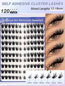 Segmented False Eyelashes With D-Curl Design, Specially Designed To Create "Cat Eye" Makeup Effect. These Single-Cluster Lashes Provide A Professional DIY Eyelash Extension Effect And Are Easy And Convenient To Wear, Allowing You To Easily Create A Charming Eye Makeup Look At Home. - D - View 2