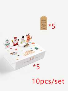 10pcs/Set Kotak Kado Pesta Natal 3D Berbentuk Hewan Lucu, Kotak Kado Kertas Lipat, Cocok Untuk Mengemas Permen Dan Makanan Penutup - MultiWarna - View 11