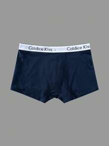 Norcotton 4pcs Pure Cotton Solid Color Men's Underwear Fashion Letter Waistband Boxer Shorts - Multicolor - View 3