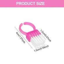 20 Pieces / 40 Pieces / 80 Pieces In A Pack, Random Colors. Dopamine Practical Mini Finger Ring Dusting Brush, Finger Grip Type Brush, Nail Brush, Universal Tool, Small Brush. - Multicolor - View 3