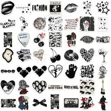 somoving 50 buah Stiker Kolase Seni Hitam Putih, Pola Berani, Elemen Vintage dan Tata Letak Ekspresif, Stiker Dekoratif Vinyl Estetika Visual Kreatif, Cocok untuk Dekorasi Laptop, Ponsel, Gitar, Botol Minum, Mobil - MultiWarna - View 4
