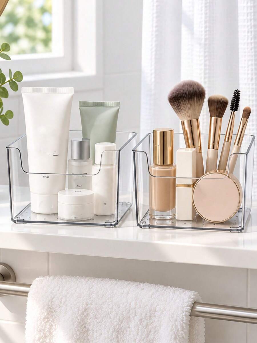 Acrylic Eyeshadow Palette Storage Box, Transparent Large Capacity Desktop Drawer-Style Storage Box, Transparent Cosmetic Storage Box, Makeup Brush Holder, Perfume Storage Box, Jewelry Box, ,Applicable For Living Room, Dining Room, Kitchen, Bedroom, - Multicolor - View 1