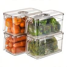 Household multifunctional timed refrigerator storage box food grade household timed refrigerator storage box PET - weiß - Übersicht 5