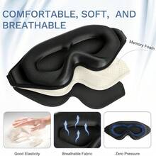 1 buah Masker Tidur Anti Cahaya 3D Berkontur, Ramah Kulit & Bernapas, Dapat Diatur, Cocok Untuk Tidur Siang di Rumah, Kantor, dan Perjalanan - MultiWarna - View 7