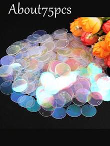 20g Large Loose Flat Round Sequins With Holes, Black, Suitable For Sewing Crafts, Jewelry Making, Wedding Bridal Dress Embroidery, Handmade Applique Decoration, Perfect For Christmas And New Year - Multiple Styles - View 10