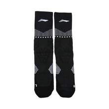 LI-NING Basketball Series Antibacterial Mid-Calf Socks Cushioned Shock Absorbing Socks for Training & Running AWLW037 - 黑色 - 查看 6