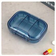 Mini Portable Sealed Silicone Pill Box, Dustproof And Moisture-Proof Medication Storage Organizer - Blue - View 7