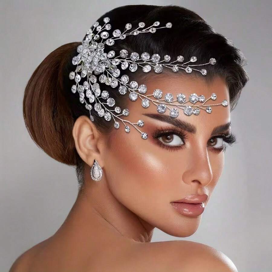 1 buah Sisir Rambut Kaca Elegan untuk Pesta Kasual, Aksesori Rambut Pengantin Pernikahan untuk Semua Musim - MultiWarna - View 1