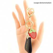 2pcs Heart-Shaped Zinc Alloy Keychains With Spring Split Rings, Open Jump Rings, Hardware Connectors For DIY Pendants, Key Rings And Bag Clasps - Love + Circle - View 3