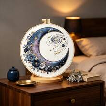 3 Sets Of Mori Style Star, Moon & Floral Embroidery Full Material Kits, Beginner Zero-Base DIY Embroidery Hoop Set, French 3D Moon, Heart, Butterfly & Book Patterns, Artistic Handmade Embroidery Wall Hanging Decor, Stress Relief Craft Gift - Multicolor - View 9
