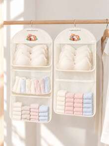 1Piece Fabric Hanging Storage Bag, Wall Mounted Storage Pouch For Underwear And Socks, Over-The-Door Organizer. It Can Be Used For Clothes Arrangement, Essential For Bathroom, Bedroom And Dormitory Storage, Suitable For Home Decoration - Multicolor - View 4