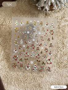 2 Gaya Stiker Dekoratif Pohon Natal & Karangan Bunga Salju Berlapis Emas, Gaya Liburan Natal Mewah, Cocok untuk Kamera, Kotak Earphone, Gelas Air, Botol Parfum, dan Casing Barang Lainnya, untuk Tampilan Barang Musim Dingin - Stiker dekoratif - View 8