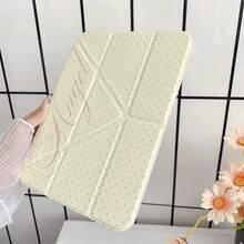 奶油波點天使手寫信平板保護殼，附筆槽，相容 iPad Pro/Air/9.7/Air 2/(7th Gen)/(8th Gen)/Air 4/5/Pro 11/10th Generation/Air 13/Air 11/11(A16 2025)，相容 Galaxy S9/S7/S10+，相容 Galaxy Tab S6 Lite 10.4 吋，相容 Matepad - 彩色 - 查看 3