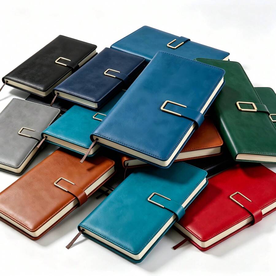 Premium A5 Notebook With PU Leather Cover, Soft And Delicate Texture, High-End Feel, Equipped With Practical Bookmark Ribbon For Quick Marking Of Reading And Writing Positions, Smooth Writing Without Ink Bleeding. Suitable For Business Meeting Notes, College Student Classroom Notes, Daily Journaling, Love Diary, Minimalist Black Versatile And Durable, Wear-Resistant Leather Surface For Long-Term Use Without Easy Wear, Balancing Quality And Practicality, A Quality Choice For Office, Study, And Life Recording, Halloween Gift, Christmas Gift, Birthday Gift, Back To School Gift, Best Friend Gift. - A5 - View 1