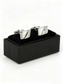 2pcs/4pcs Shiny Geometric Copper Cufflinks, Gold & Silver Color French Shirt Cufflinks For Men, Suitable For Party, Engagement, Business, Daily Wear - Gold - View 13