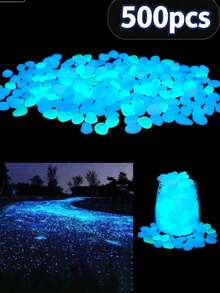 1000/500/100/10pcs Glow In The Dark Rocks, Luminous Stones Garden Accessories, Miniature Landscape Fish Tank Decor, Rocks For Yard And Pathway Decoration, DIY Decorative Luminous Stones, Outdoor Yard Lawn Garden Kit, Pebble Vase Filler, Glow In The Dark Garden Pebbles - Multi-color 2 - View 22
