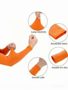 1 Pair Summer Outdoor Sun Protection Ice Silk Arm Sleeves, Anti-Slip Elastic Fishing Arm Warmers - A - View 4