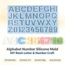 26 Alphabet & Number Silicone Molds, High Gloss Resin Casting Molds, Suitable For DIY Crystal Pendants, Keychains, Jewelry, Birthday & Holiday Gifts, Handmade Jewelry - A - View 3