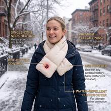 Unisex Single-Button Heated Scarf, Plush Lining Electric Neck Warmer, Winter Outdoor Warm Neck Wrap, Christmas Gift For Parents, Family And Friends (Power Bank Not Included) - M950 - Heated Scarf - View 5