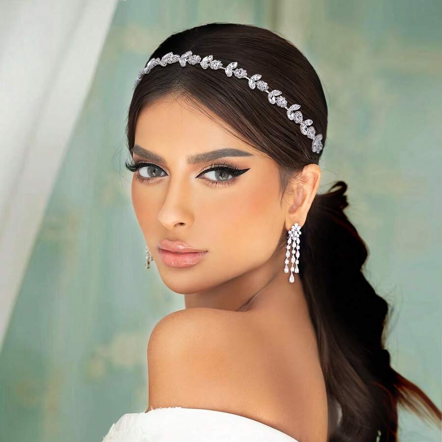 Plant Casual Party Elegant Glass Headband Bridal Wedding Hair Accessories All Seasons - Multicolor - View 1