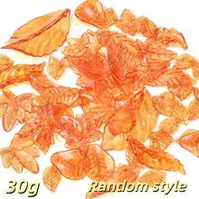 30g/Bag Fall Acrylic Leaf Beads, Orange Transparent Maple & Oak Leaf Charms For Thanksgiving DIY Crafts, Jewelry Making, Bracelets & Necklaces - Orange - View 8