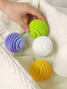 6pcs Reusable Laundry Dryer Balls, Anti-Tangle Washing Machine Balls, Soft Flexible Striped Fabric Softener Balls, Reduce Wrinkles And Static Cling In Tumble Dryer, Suitable For Bedding, Sweaters, Rental Apartments And College Dorm Essentials - Multiple Styles and Colors - View 5