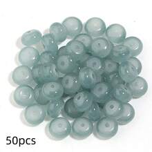 50顆 Beadlicious 玻璃珠，扁圓糖果色散珠，適合珠寶製作，5x8mm 裝飾珠，適用於 DIY 手鍊、項鍊、手機吊飾－混色－串珠與珠寶製作 - 8mm 算盤珠 - 查看 24