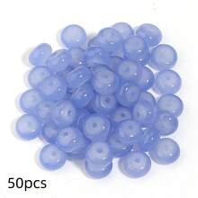 50顆 Beadlicious 玻璃珠，扁圓糖果色散珠，適合珠寶製作，5x8mm 裝飾珠，適用於 DIY 手鍊、項鍊、手機吊飾－混色－串珠與珠寶製作 - 8mm 算盤珠 - 查看 25