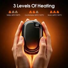 2pcs Magnetic Hand Warmer, Digital Display, Rechargeable Portable Pocket Hand Warmer, Reusable Heater, Essential Winter Accessory For Outdoor, Christmas Stocking Stuffer, Men's Gift - Multicolor - View 2