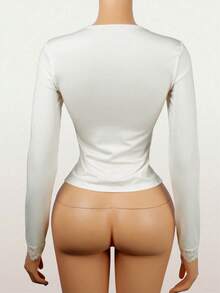 Women's Autumn Gothic Style Casual Colorblock Lace Long Sleeve Blouse - White - View 6