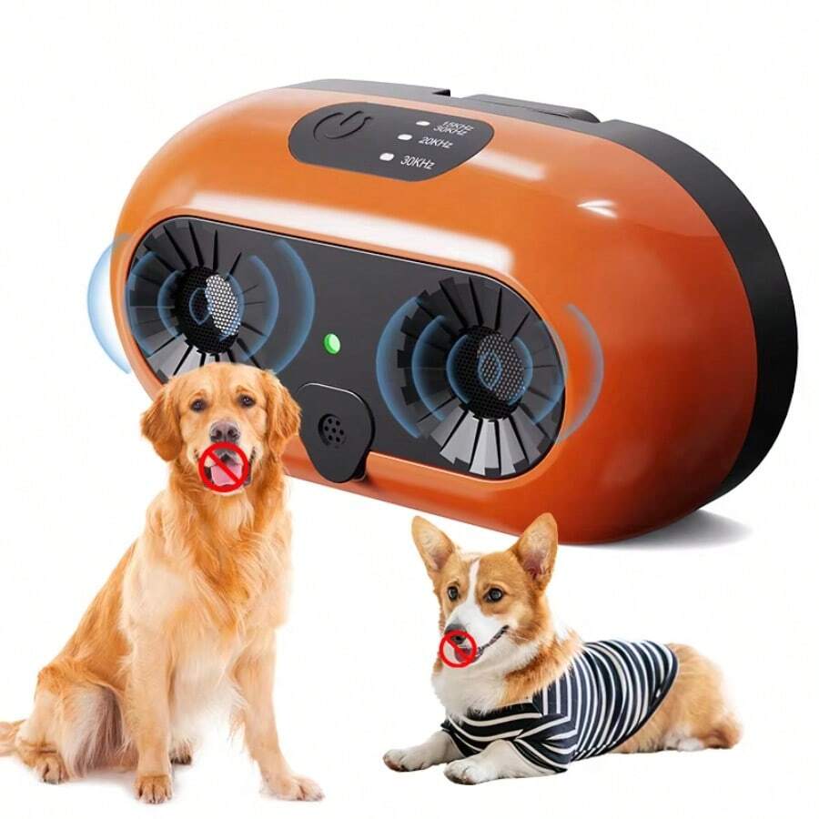 Perangkat Anti Gonggong Anjing Versi Terbaru, Perangkat Pengontrol Gonggong Anjing, Kotak Penghenti Gonggong Anjing Neighbors Bark Box 50 Kaki - 3 Tingkat, Perangkat Pencegah Gonggong Anjing Luar & Dalam Ruangan - Jeruk - View 1