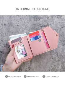 Cute Tassel Pendant Decor Wallet, Faux Leather Multifunctional Wallet, Women's Short Wallet, Coin Purse, Flap Card Holder, Envelope Bag - Multicolor - View 4