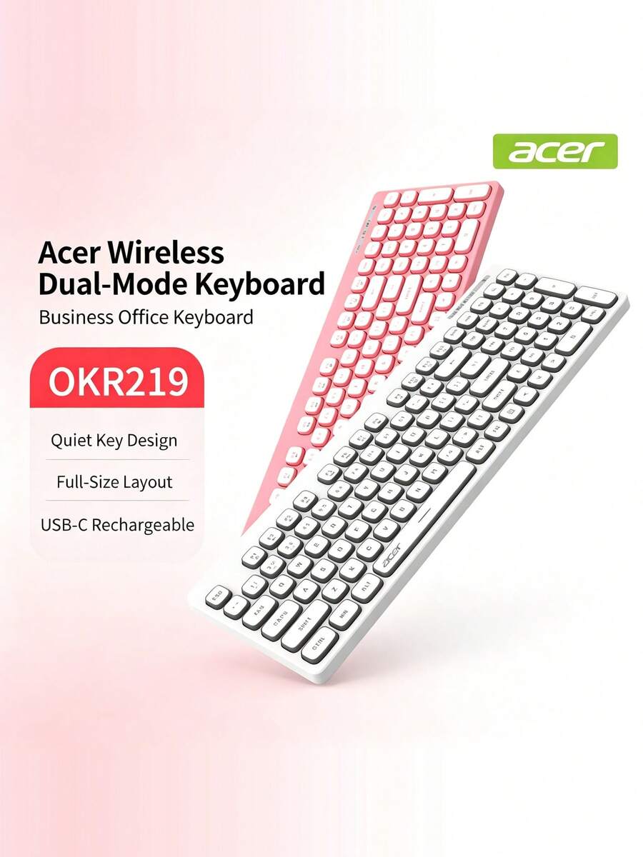 Wireless Bluetooth Keyboard Dual-Mode Silent Office External Laptop Keyboard Rechargeable Universal For Phone And Tablet OKR219 Keyboard - View 1