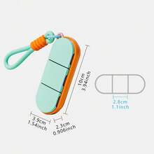 Dopamine Color Portable Woven Lanyard 3-Compartment Pill Box, Silicone Seal Ring Waterproof & Moisture-Proof, Independent Compartments For Carrying Supplements And Vitamins - Multicolor - View 3