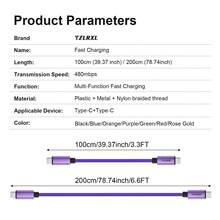 Kabel Data Type-C ke Type-C Pengisian Super Cepat Terbaru, Kompatibel dengan , dan Perangkat Lainnya - Jeruk - View 9