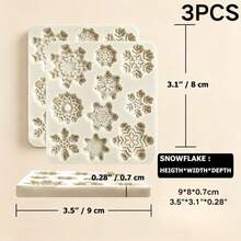 3D Christmas Snowflake Silicone Mold, Fondant Mould For Cake Decoration, Cupcake Topper & Sugarcraft – Easy Release - Beige - View 9