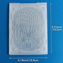 Embossing Plates For Card Making, Multi-Pattern Plastic Templates For Embossing, Featuring Bouquet, Hot Air Balloon, Eiffel Tower, Wood Grain And Leaf Patterns For Scrapbooking, Paper Craft & Album Handmade Decor - Hot Air Balloon - View 18