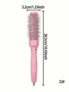 Stylance Salon Professional Nano-Technology Negative Ion Ceramic Spray Painted Aluminum Tube Nylon Bristle & Boar Bristle Tapered Handle Round Brush - Pink - View 13