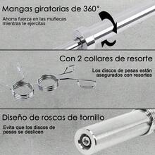 Barra Olimpica De Ejercicio Profesional 1.2M Barra Para Levantamiento Pesas - Negro - Ver 2