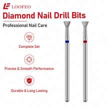 2Pcs Inverted Trapezoid Diamond Nail Drill Bits With Red & Blue Grit Rings For Excess Gel Removal, Nail Surface Prep, Shaping And Edge Refinement - Multicolor - View 6